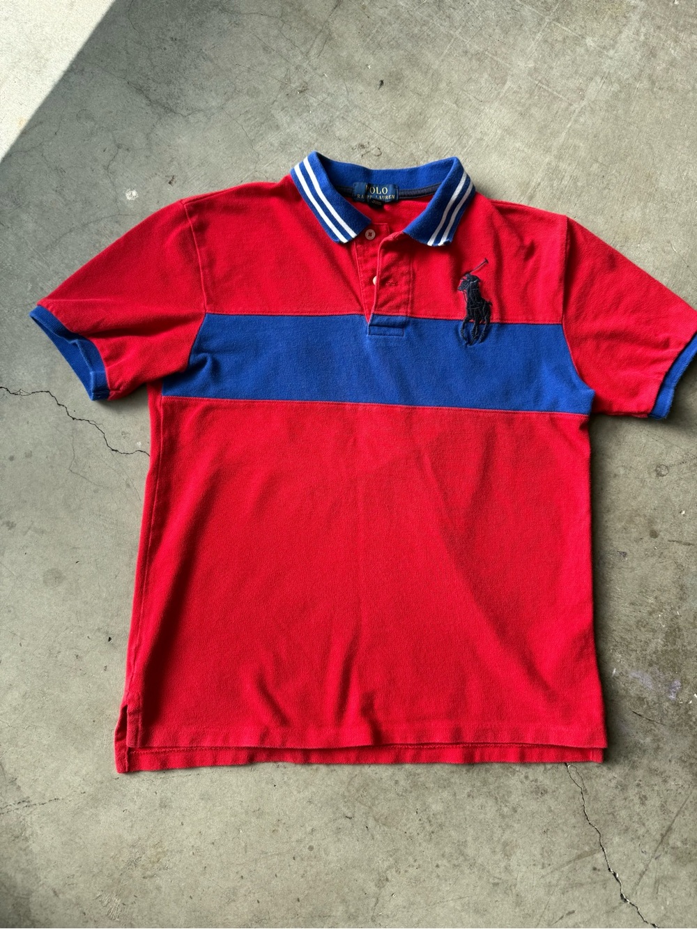 Big Pony by Ralph Lauren Red Polo with Blue Chest Stripe Class of 67